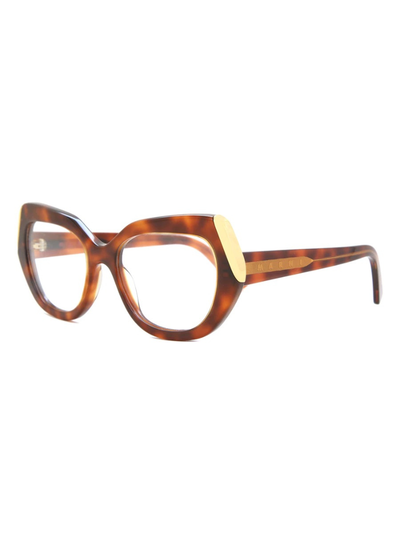 Marni , okulary dla kobiet, kolor Havana , logo marki na zauszniku
